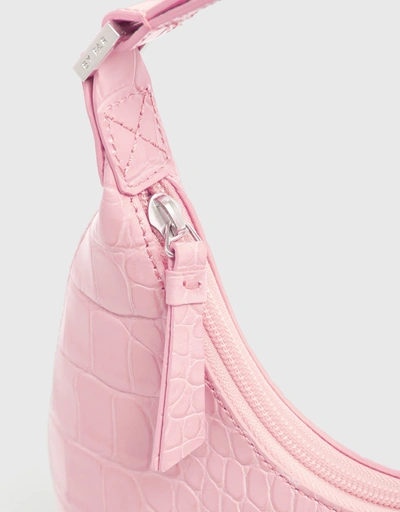 Amber Baby Croc-effect Leather Shoulder Bag
