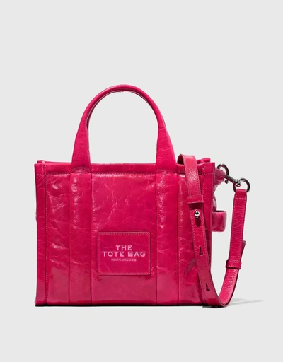The Shiny Crinkle Small Lamb Leather Tote Bag