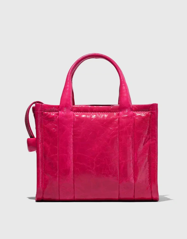 The Shiny Crinkle Small Lamb Leather Tote Bag