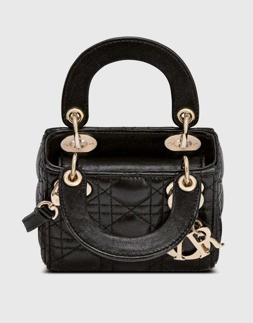Dior - Miss Dior Top Handle Bag Black Cannage Lambskin - Women