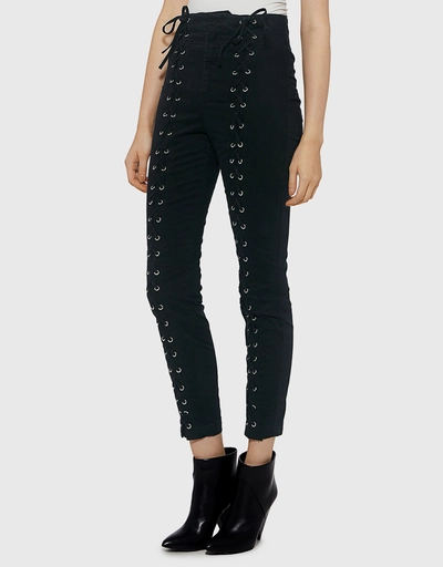 Kingsley High-rise Lace-up Cropped Pants