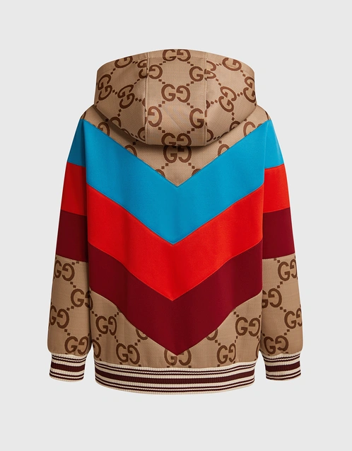 Gucci Jumbo GG-pattern Web-striped Hooded Jacket