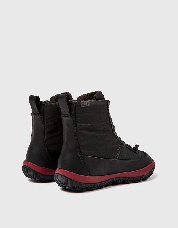Camper Peu Pista Recycled Nylon Calfskin Ankle Boots 