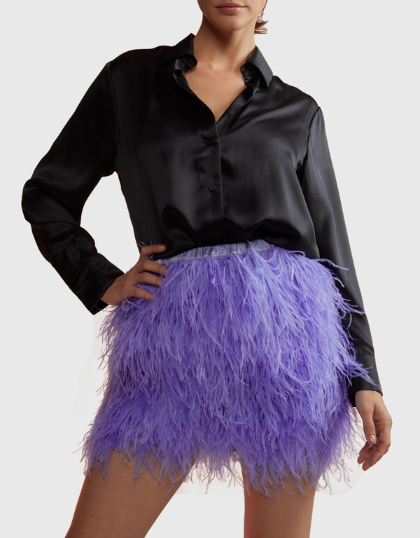 Cynthia Rowley Feather Mini Skirt