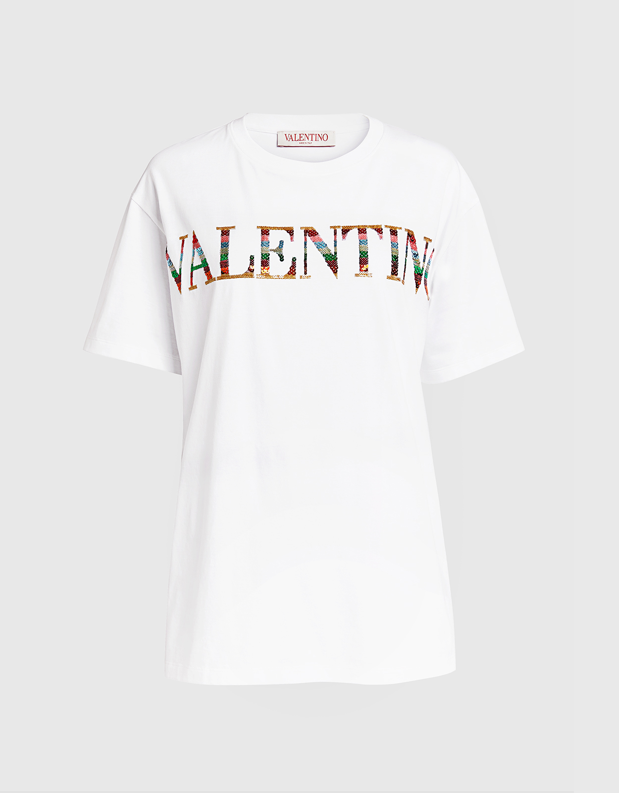 Trafik Bermad Børns dag Valentino Sequined Logo Rainbow Jersey T-shirt (Tops,T-shirts) IFCHIC.COM