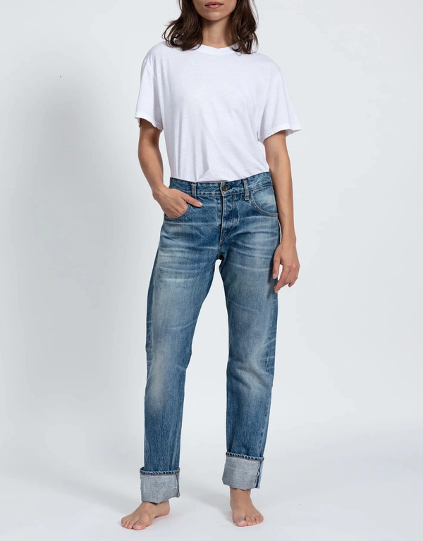 ASKK NY Selvage Relaxed Straight-leg Jeans-Chill