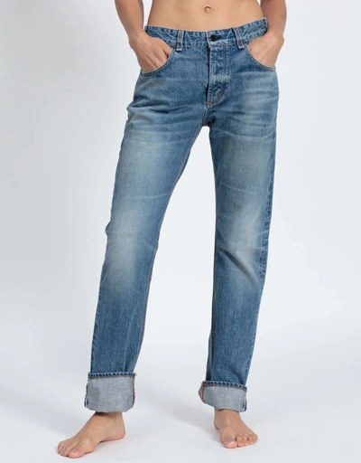 Selvage Relaxed Straight-leg Jeans-Chill