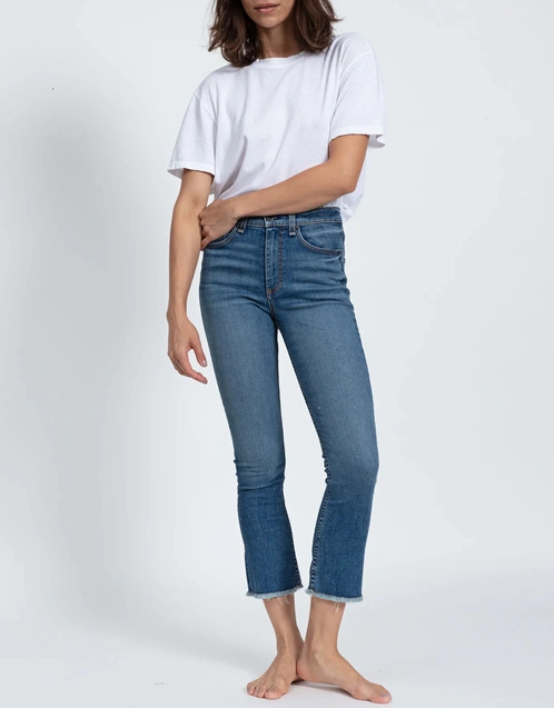 Split High-rised Boot Cropped Jeans-Thaw