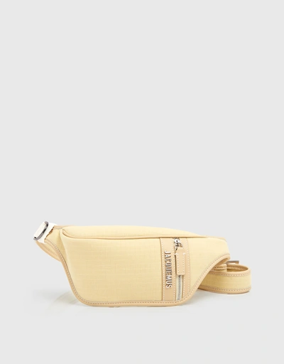 La Banane Leather And Canvas Belt Bag