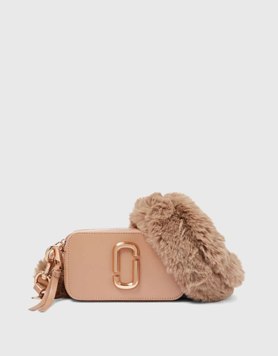 The Snapshot Saffiano Leather with Fur Strap Camera Bag