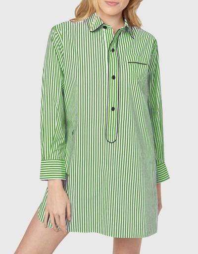 Linnet Night Shirt-Jade Stripe