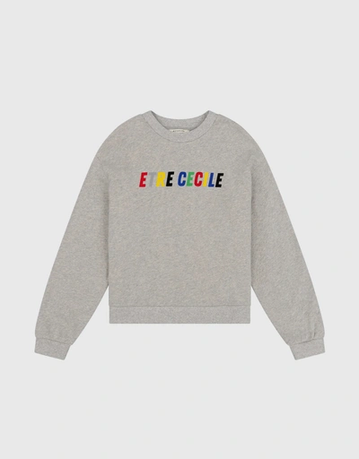 Etre Cecile Multi Flock Classic Sweatshirt-Grey Marle