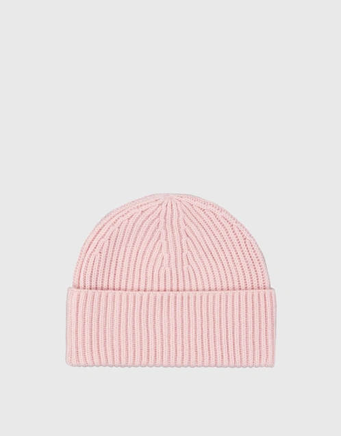 Smiley Cashmere Wool Beanie-Pink