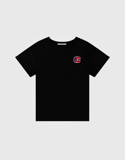 Triple C 徽章加大寬鬆T恤-Washed Black