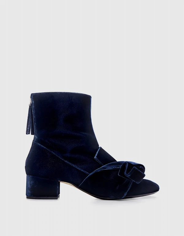 No.21 Knotted Velvet Ankle Boots