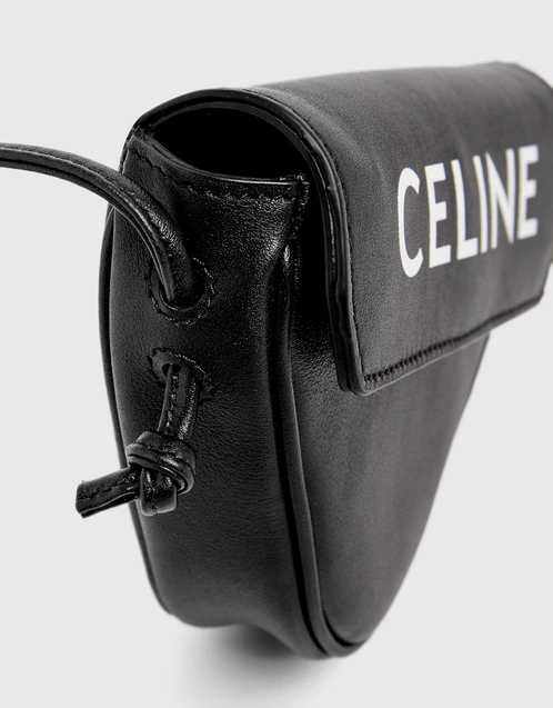MEDIUM MESSENGER BAG IN SMOOTH CALFSKIN WITH CELINE PRINT - BLACK