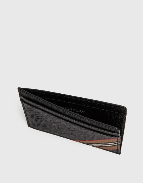 Burberry - Icon-stripe Grained Leather Card Holder