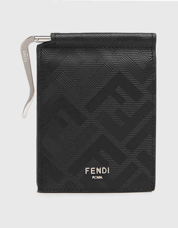 Fendi FF 黑色皮革錢夾卡夾