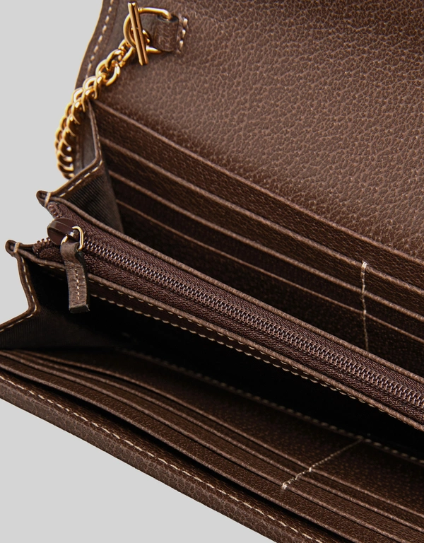 Ophidia GG Leather Wallet On Chain