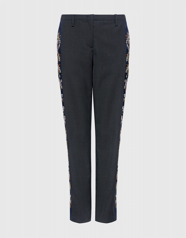No.21 Brunilde Floral Embroidery Tapered Pants