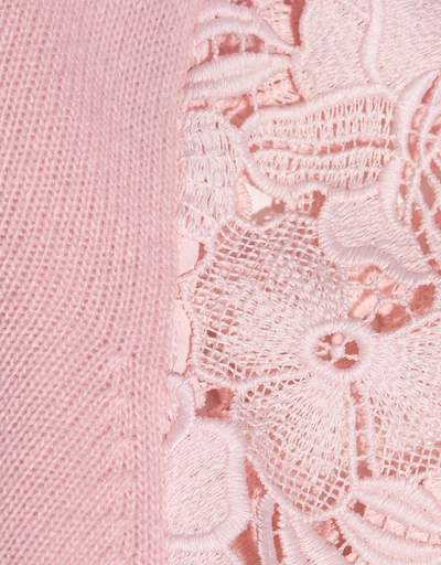 Juana Floral Lace Sleeve Turtleneck Sweater