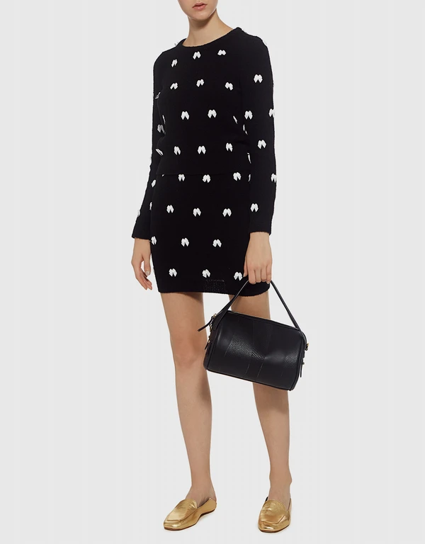 Boutique Moschino All-Over Bow Ties Mini Knit Skirt