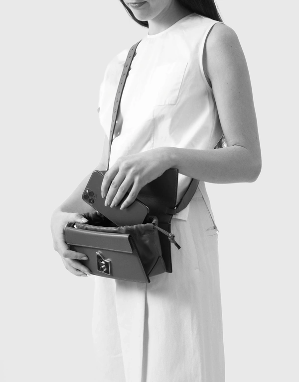 Behno Simone Mini Pebble Leather Crossbody Bag-Scuba