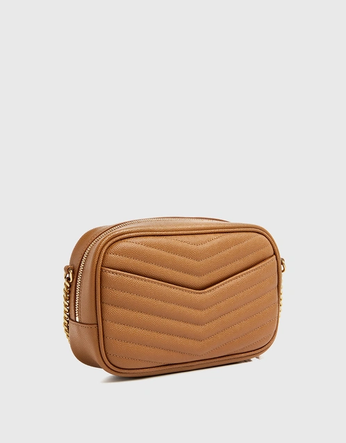 Lou Mini Grain De Poudre Embossed Leather Quilted Crossbody Bag