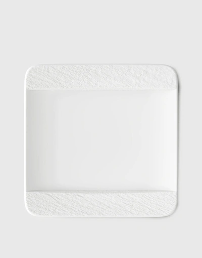 Manufacture Rock Blanc Porcelain Square Dinner Plate 28cm