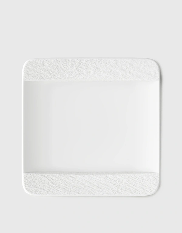 Villeroy & Boch Manufacture Rock Blanc Porcelain Square Dinner Plate 28cm