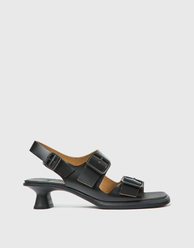 Dina Calfskin Low Heeled Slingback Sandals