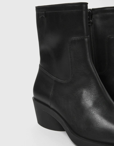 Bonnie Calfskin Low-heeled Ankle Boots