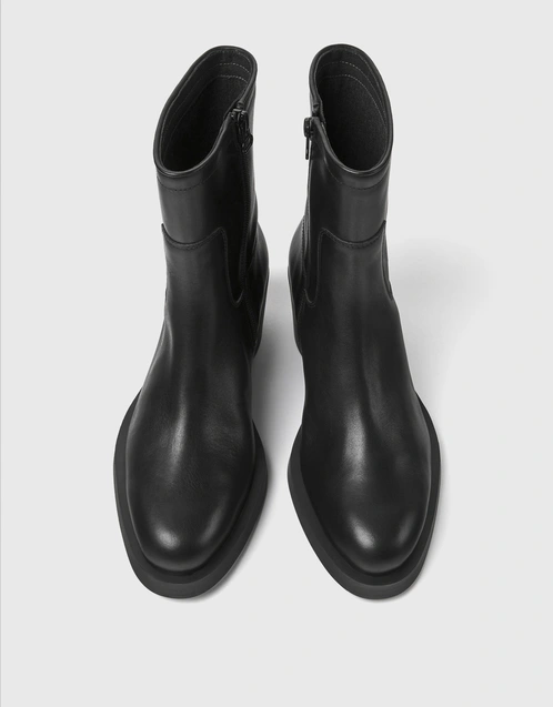 Bonnie Calfskin Low-heeled Ankle Boots