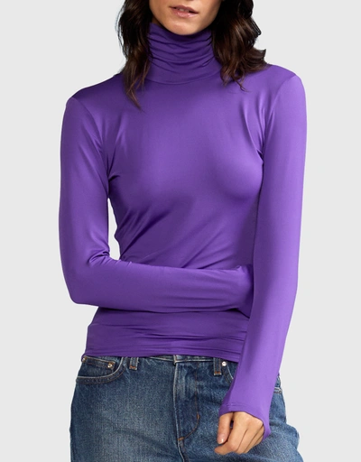 Solid Turtle Neck Top