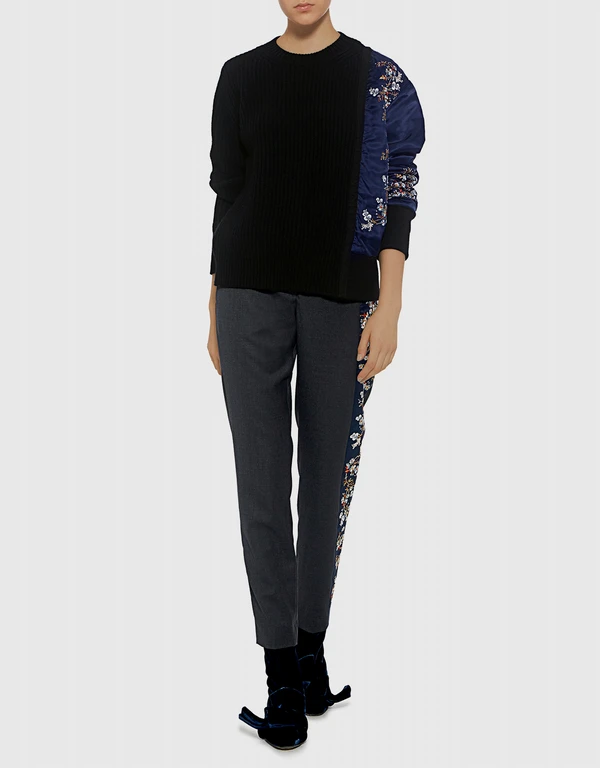No.21 Brunilde Floral Embroidery Tapered Pants