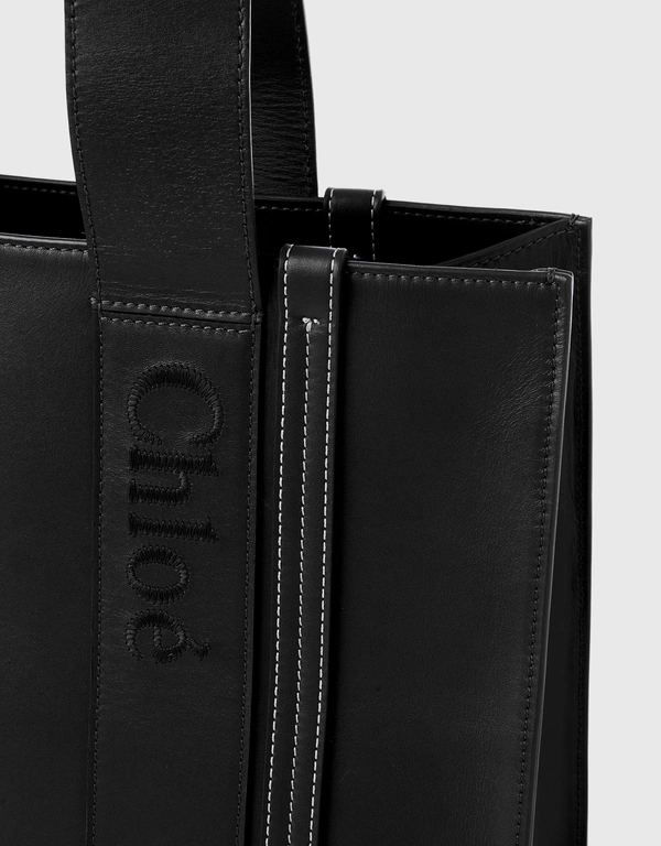 Chloé Woody Medium Smooth Calfskin Leather Tote Bag