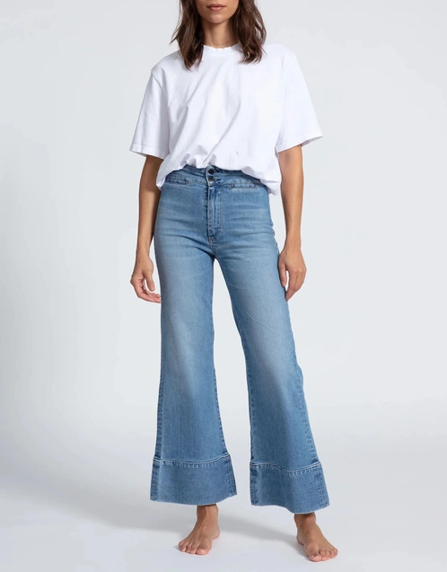 Brighton High-rised Copped Wide-leg Jeans-Barrio