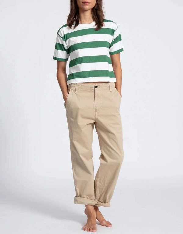 ASKK NY 短版T恤-Green Stripe