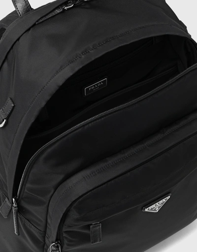 Re-Nylon And Saffiano Leather Backpack
