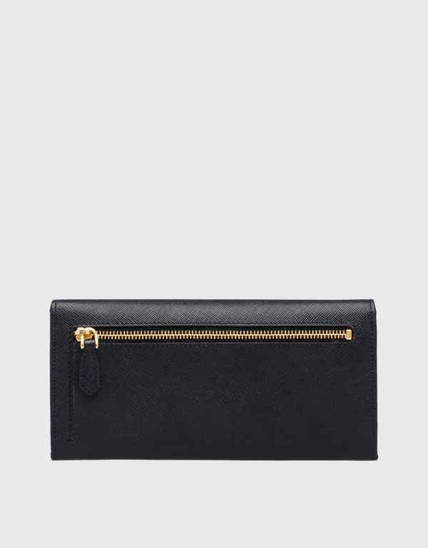 Prada Saffiano Leather Flap Long Wallet