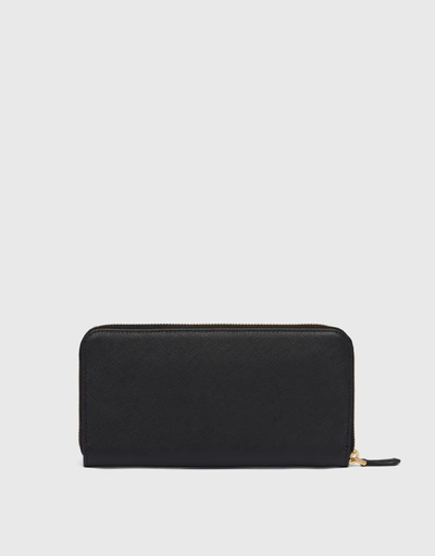 Saffiano Leather Zip Around Long Wallet