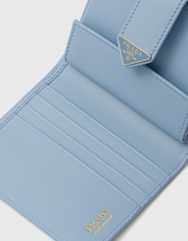 Prada Saffiano Leather Enameled Triangle Logo Bi-fold Wallet
