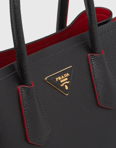 Prada Saffiano 皮革小型雙層手提包