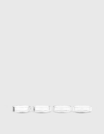 Ripple Glass Serving Bowls Set of 4-Clear