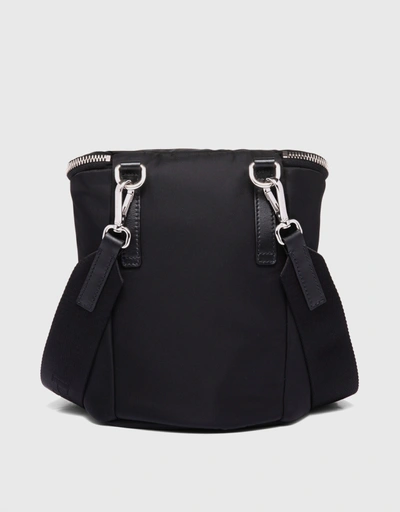 Re-nylon And Leather Shoulder Bag