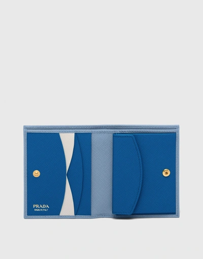 Saffiano Leather Logo Bi-fold Wallet