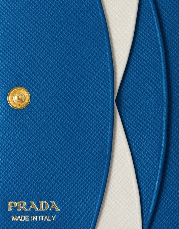 Prada Saffiano 皮革徽標雙折短夾