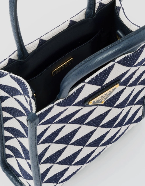 Mini Patterned Jacquard Tote Bag in Multicoloured - Prada
