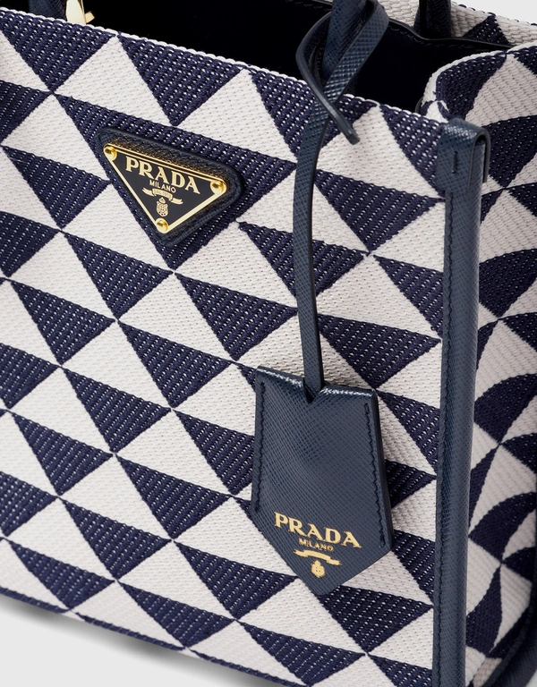 Prada Prada Symbole 迷你提花織布手提托特包