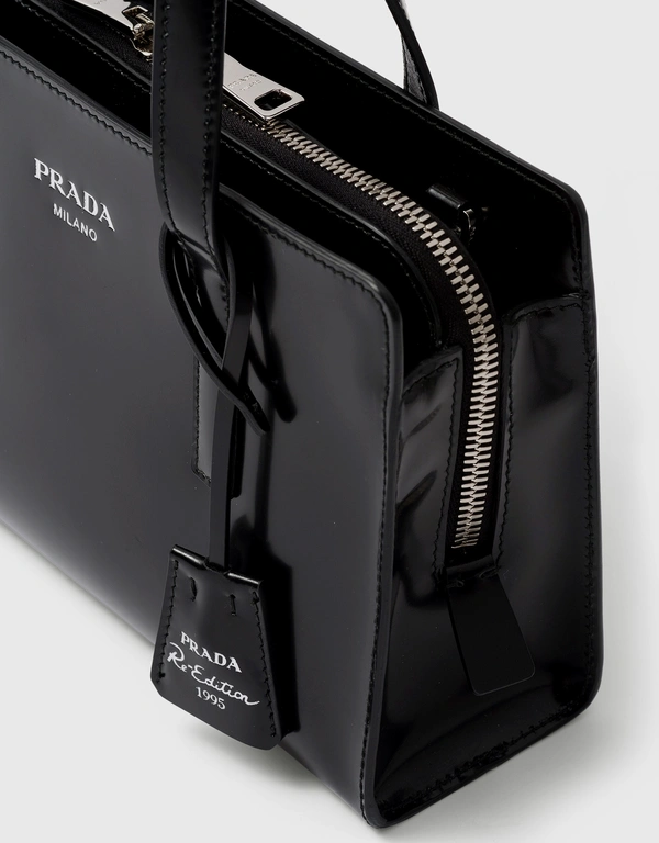 Prada Re-Edition 1995 迷你拋光皮革手提包
